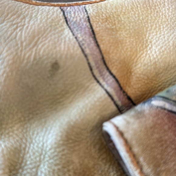 Vintage Handpainted Leather Manifique Hobo Bag with Braided Shoulder Strap - Picture 5 of 15